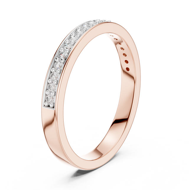 ROUND Lab Diamond Pave Half  Eternity Engagement  Band