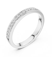 ROUND Lab Diamond Pave Half  Eternity Engagement  Band