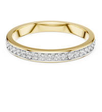 ROUND Lab Diamond Pave Half  Eternity Engagement  Band