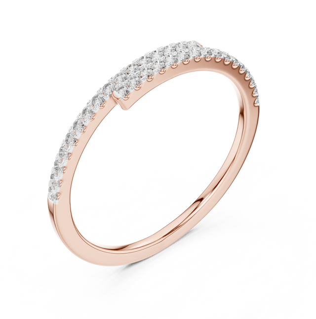 ROUND Lab Diamond Cross Half Eternity Engagement Band