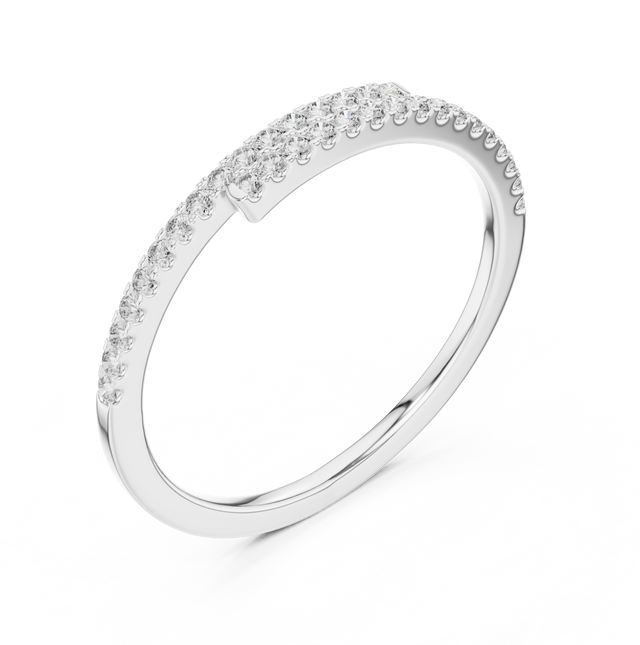 ROUND Lab Diamond Cross Half Eternity Engagement Band