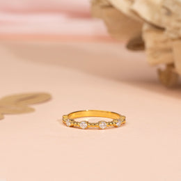 Round Cut Moissanite Diamond Wedding Band, Round Diamond Eternity Band, Perfect Bridal Band For Gift Her.