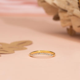 Round Colorless Moissanite Diamond Band | Wedding Band | Curved Band | Eternity Band | Half Eternity Band.
