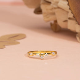 Marquise and Round Moissanite Diamond Band | Wedding Band, Half Eternity Band, Stackable Band.