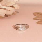 1 CT Marquise Moissanite East to West Engagement Ring, Classic Petite Pave Wedding Ring, Anniversary Gift Ring, Handmade Ring for Women.