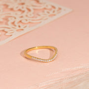 Round Colourless Moissanite Band | Wedding Band | Curved Band | Stackable Band | Half Eternity Band.