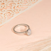 Oval Moissanite Bezel Set Ring , 1 CT Oval Colourless Moissanite Engagement Ring , Engagement  Ring
