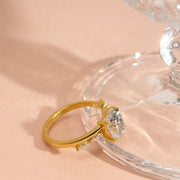 2.50ct Oval Shape Moissanite Diamond Ring, Side Pear Cut Moissanite, Wedding Anniversary Ring, Promise Ring.