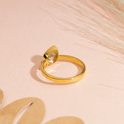 Pear cut Moissanite Toi Et Moi Engagement Ring, Double Stone Promise Ring, Two-Stone Birthstone Statement Ring Gift, Solid Gold Ring