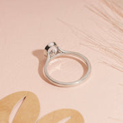 Oval Moissanite Bezel Set Ring , 1 CT Oval Colourless Moissanite Engagement Ring , Engagement  Ring