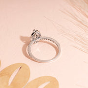 Pear Moissanite Ring, Halo Engagement Ring, 1.00 TW Pear Shaped Moissanite Ring, Best Proposal Ring For Her, Anniversary Gift Ring