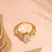 2.30ct Marquise Lab Diamond Side Stone Engagement Ring | D-E-F, VVS-VS|  IGI Certified | Custom Gold |