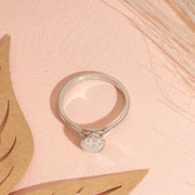 Oval Moissanite Bezel Set Ring , 1 CT Oval Colourless Moissanite Engagement Ring , Engagement  Ring