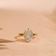 3.63tct Oval Lab Grown Diamond Engagement Ring | Hidden Halo | IGI Certified