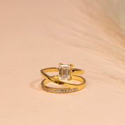 3.77tct Cushion Square Lab Diamond Baguette Accents Engagement Ring | IGI Certified | Custom Gold |