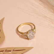 3.70tct Oval with Marquise Side-Lab Diamond Engagement Ring | IGI Certified | Custom Gold |