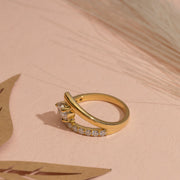 1.15tct Pear Lab Diamond Modern pave Bypass Engagement Ring | IGI Certified | Custom Gold |