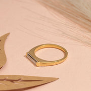 1.00ct Baguette Lab Grown Diamond Minimal  Engagement Ring | E-F Color | Custom Gold |