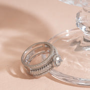 1.21tcw Round Lab-Grown Diamond Engagement Band | Three-Row Halfway | DEF VVS–VS