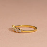 Oval Moissanite Diamond Wedding Band, Alternating Diamond Wedding Band, Half Eternity Band, Anniversary Gift Band