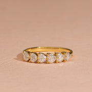 Heart Lab Grown Diamond Half Eternity Band, E-F Color| VS Clarity| IGI|