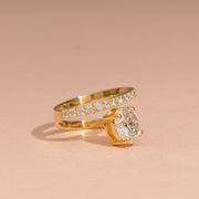 2.45tct Oval Lab Diamond Modern pave Bypass Engagement Ring | IGI Certified | Custom Gold |