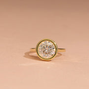 2.51tct Round Lab Diamond with bezel Set Engagement Ring | IGI Certified | Custom Gold |