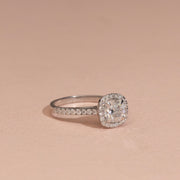 1.35tct Cushion Lab Diamond Halo Engagement Ring | IGI Certified | Customise Youre Name Latter in Ring |in |