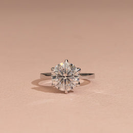 3.50tct Round Moissanite Diamond Engagement Ring, Moissanite Wedding Ring for Her, Dainty Anniversary Gifts for Her