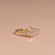 1.66tct Round Lab Diamond Cluster Accents Engagement Ring | IGI Certified | Custom Gold |