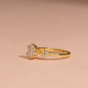 1.66tct Round Lab Diamond Cluster Accents Engagement Ring | IGI Certified | Custom Gold |