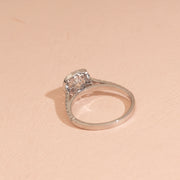 1.35tct Cushion Lab Diamond Halo Engagement Ring | IGI Certified | Customise Youre Name Latter in Ring |in |