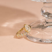 1.50 CT Pear Moissanite Diamond Engagement Ring, Trendy Style Diamond Ring.