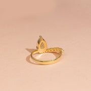 1.50 CT Pear Moissanite Diamond Engagement Ring, Trendy Style Diamond Ring.