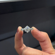 4.00 CT Cushion Square Moissanite Diamond Engagement Ring, Elegent Bridal Diamond Ring.