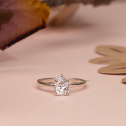 1.00ct Pear Lab Grown Diamond Solitaire Ring | D-E-F, VVS-VS Clarity | IGI Certified | Custom Gold