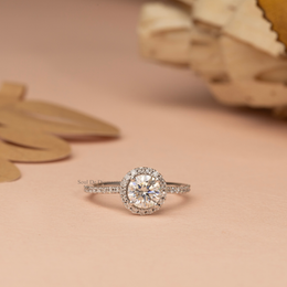 1.35ct Round Lab Grown Diamond Engagement Ring | Hidden Halo | IGI Certified