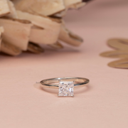 1.00ct Princess Lab Grown Diamond Solitaire Ring | D-E-F, VVS-VS Clarity | IGI Certified | Custom Gold