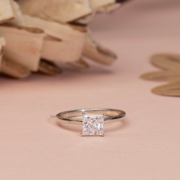 1.00ct Princess Lab Grown Diamond Solitaire Ring | D-E-F, VVS-VS Clarity | IGI Certified | Custom Gold