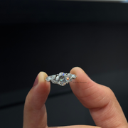 1.90 CT Cushion Square Moissanite Diamond Engagement Ring, Floral Style Diamond Ring.