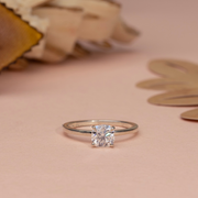 1.00ct Cushion Lab Grown Diamond Solitaire Ring | D-E-F, VVS-VS Clarity | IGI Certified | Custom Gold