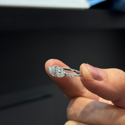 1.30 CT Heart Moissanite Diamond Engagement Ring, Toi Et Moi Diamond Ring, M