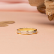 0.80tcw Custom Tapper Baguette Lab Grown Diamond Vintage Engagement Ring | Custom Gold |