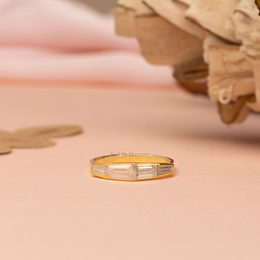 0.80tcw Custom Tapper Baguette Lab Grown Diamond Vintage Engagement Ring | Custom Gold |