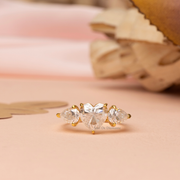 Heart 2.33tcw Lab Diamond Engagement Ring | Ethical 3-Stone | IGI | Custom Gold Setting |