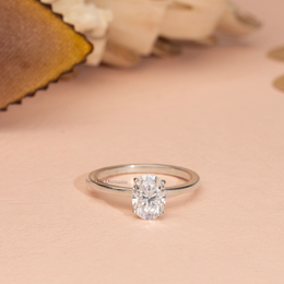 1.00ct Oval Lab Grown Diamond Solitaire Ring | D-E-F, VVS-VS Clarity | IGI Certified | Custom Gold