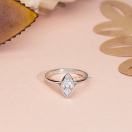 1ct Marquise Lab Diamond Cathedral Bezel Engagement Ring | IGI Certified | D-E-F VVS–VS | Custom Gold