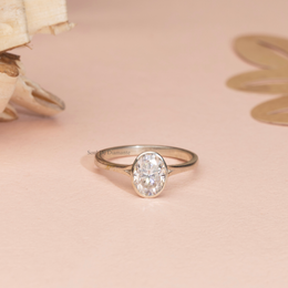 1ct Oval Lab Diamond Cathedral Bezel Engagement Ring | IGI Certified | D-E-F VVS–VS | Custom Gold73tct Hexagon Unique  Lab Grown Diamond Engagement Ring | D-E-F Color| VVS–VS Clarity|