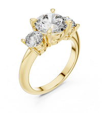 Round 3.50tcw Lab Diamond Three Stone Engagement Ring | IGI Certified D-E-F VVS-VS