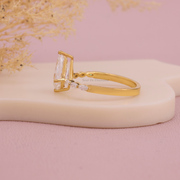 1.00tcw Kite Cut Moissanite  Diamond Engagement Ring, Luxury Diamond Ring